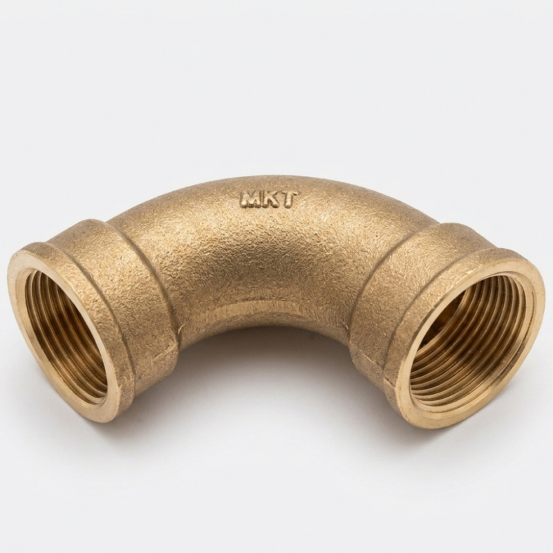 Curva 90° HH 1” Bronce para Instalaciones de Agua y Gas – Conexión Rosca Fuerte y Segura