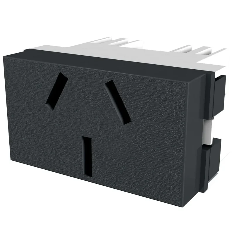 Toma Corriente Jeluz 10A Negro Módulo Para Bastidor Línea Modular