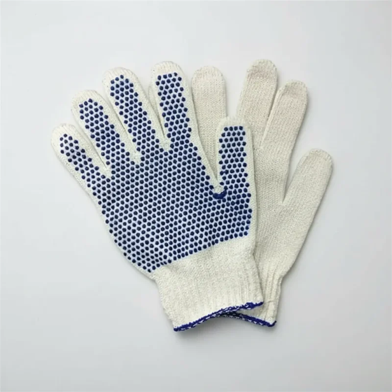 Guantes Moteados de Algodón con Puntos de PVC Antideslizantes para Trabajo y Uso General