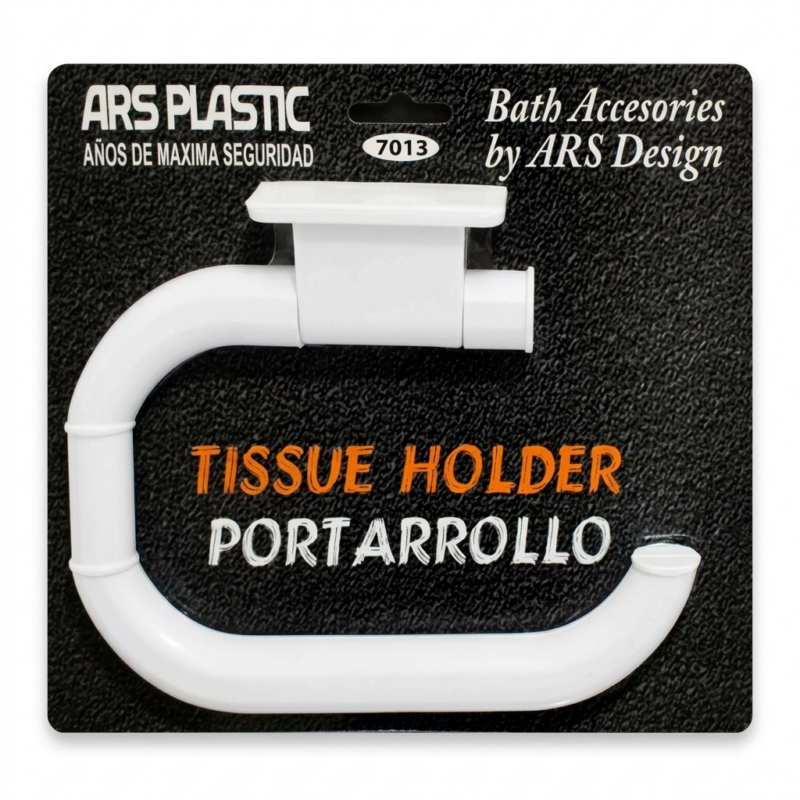 Porta Rollo Papel Higiénico Autoadhesivo Plástico ARS – Práctico y Fácil de Instalar