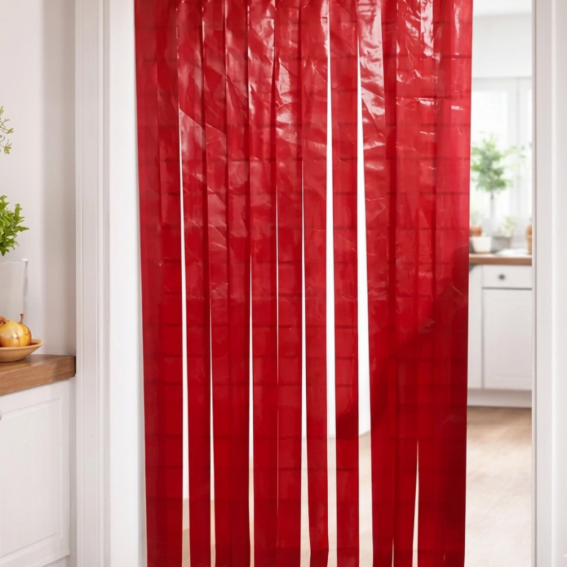 Cortina Plástica Antimosca Roja 1 Metro Para Puertas y Accesos | Protección Contra Insectos