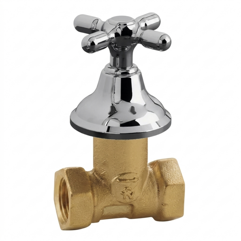 Llave De Paso FV Hierro 1/2" Con Campana Para Instalaciones De Agua