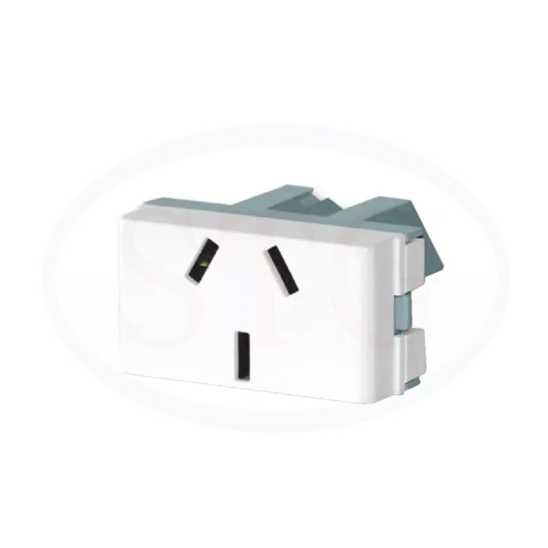 Toma Corriente Jeluz 10A Blanco Módulo Para Bastidor Línea Modular