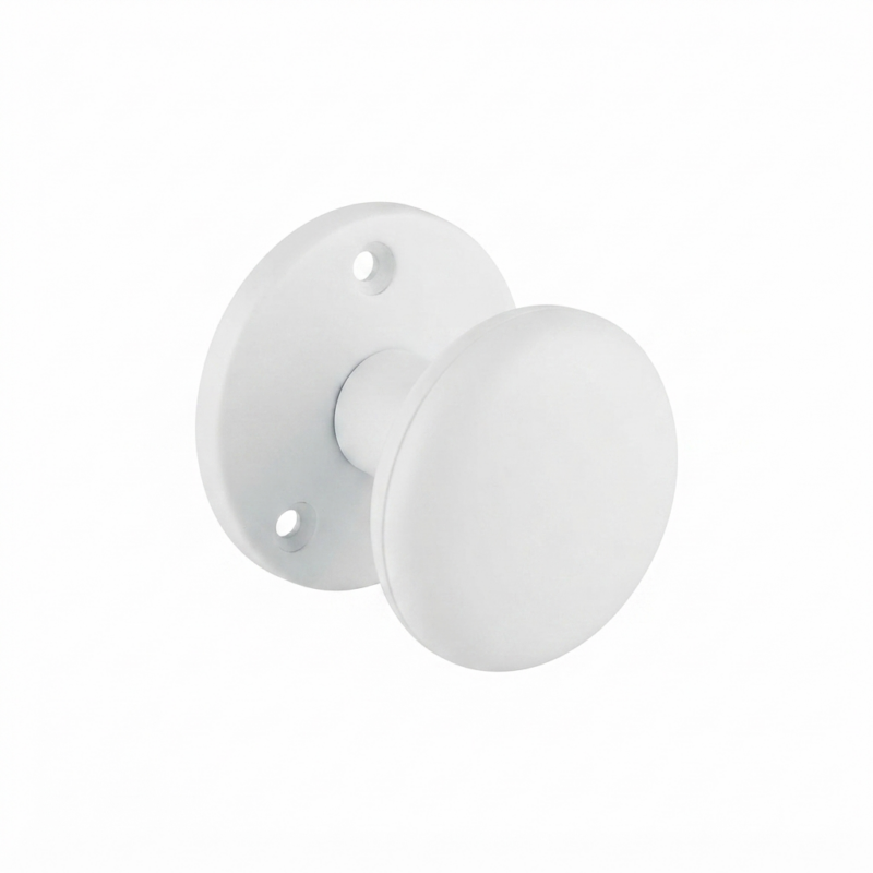 Pomo Liso De Hierro Blanco Para Puerta | Resistente | Fácil Instalación