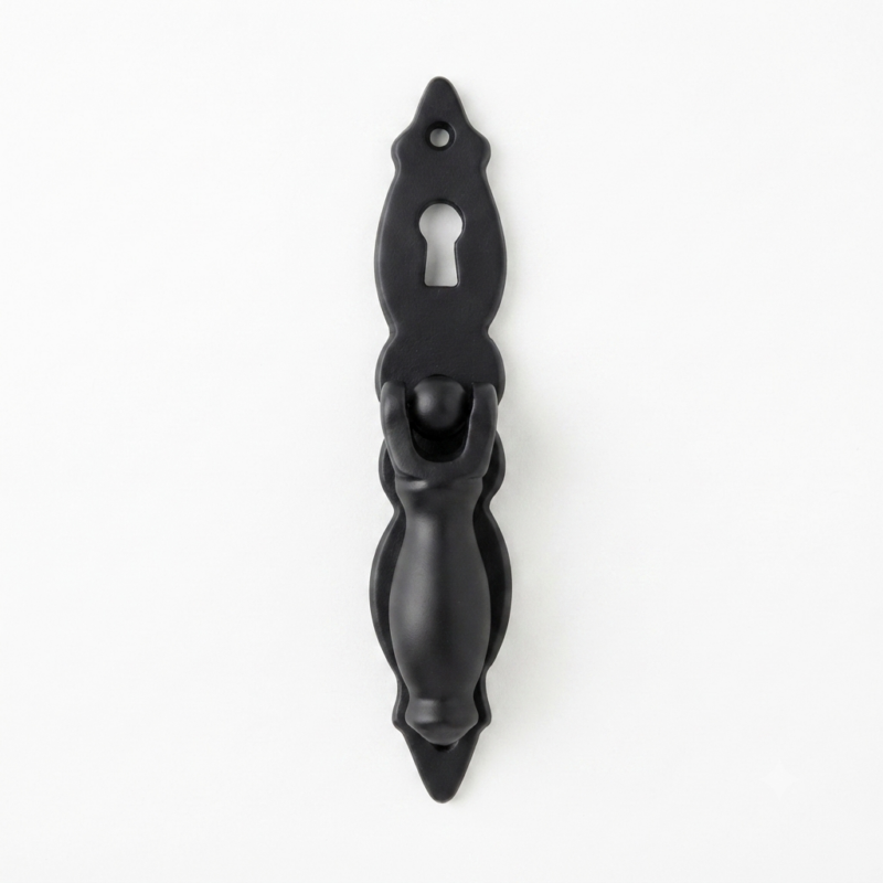 Tirador Retro Negro con Boca Llave para Puertas y Cajones | Estilo Vintage