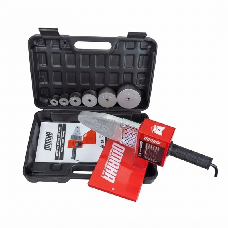 Termofusora Omaha 1000W Para Caños PP-R Con Boquillas Y Kit Completo 220V