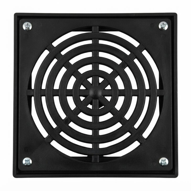 Rejilla Con Marco Plástica 10x10 Cm Negra Para Desagüe