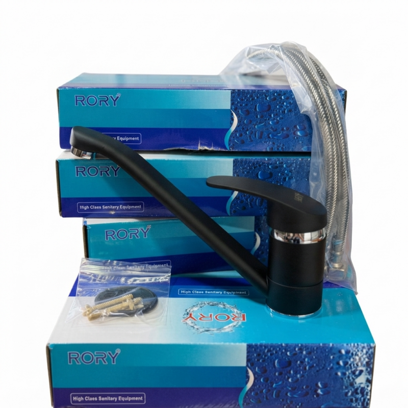 Grifería Monocomando Cocina Delhi CR24064 Negra Mate Para Mesada Agua Fría/Caliente