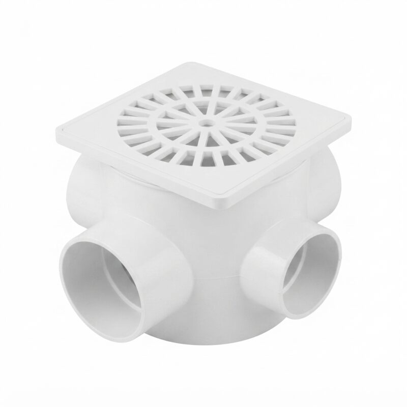 Pileta de Patio PVC 15x15 cm Desagüe Rejilla Plástica