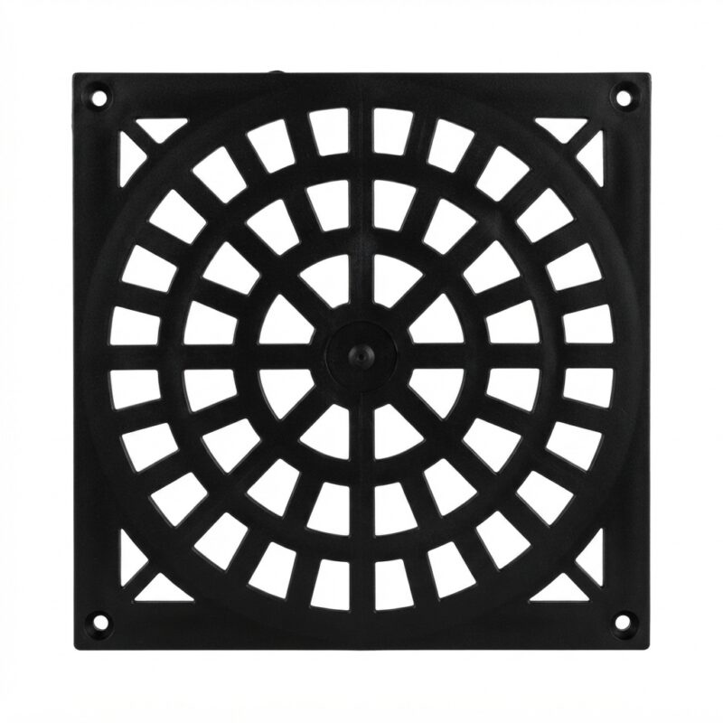 Rejilla Plástica Sin Marco 10x10 Cm Negra Para Desagüe