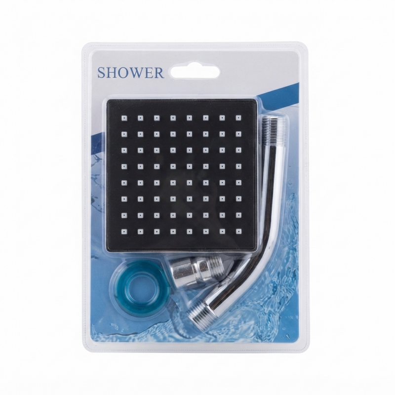 Flor De Ducha Cuadrada Plástica 10 Cm Italomix Universal Cromada